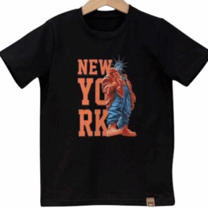 T-shirt MIMI „NY statue of liberty black” - Czarny z pomarańczowym, 104/110, MIMI