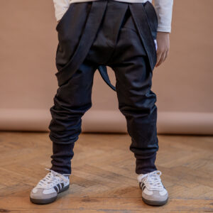 Spodnie dresowe z szelkami - Czarny, 104/110, FUNkids